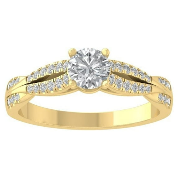 ARAIYA FINE JEWELRY 14K Yellow Gold Lab Grown Diamond Engagement Ring (5/8 cttw, D-F Color, VS Clarity) Size 10