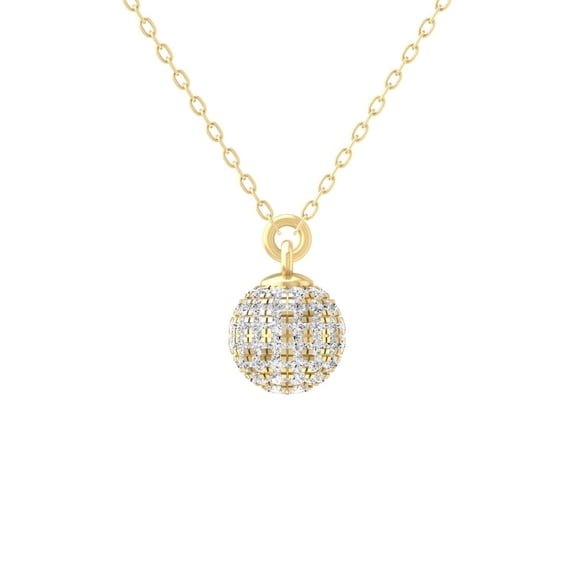 Araiya Fine Jewelry 14K Yellow Gold Lab-Grown Diamond Fashion Pendant for Women with Gold Plated Silver Cable Chain Necklace (1/4 cttw, VS1 Clarity, D-F Color) 18inch