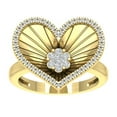 thumbnail image 1 of ARAIYA FINE JEWELRY 14K Yellow Gold Lab Grown Diamond Flower Heart Ring (1/3 cttw, D-F Color, VS Clarity), Size 8.5, 1 of 5
