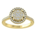 thumbnail image 1 of ARAIYA FINE JEWELRY 14K Yellow Gold Lab Grown Diamond Halo Band Ring (1/2 cttw, D-F Color, VS Clarity), Size 10, 1 of 5