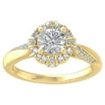 thumbnail image 1 of ARAIYA FINE JEWELRY 14K Yellow Gold Lab Grown Diamond Halo Engagement Ring (1 1/2 cttw, D-F Color, VS Clarity) Size 8.5, 1 of 4