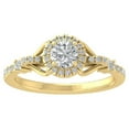 thumbnail image 1 of ARAIYA FINE JEWELRY 14K Yellow Gold Lab Grown Diamond Halo Engagement Ring (3/4 cttw, D-F Color, VS Clarity) Size 8, 1 of 4