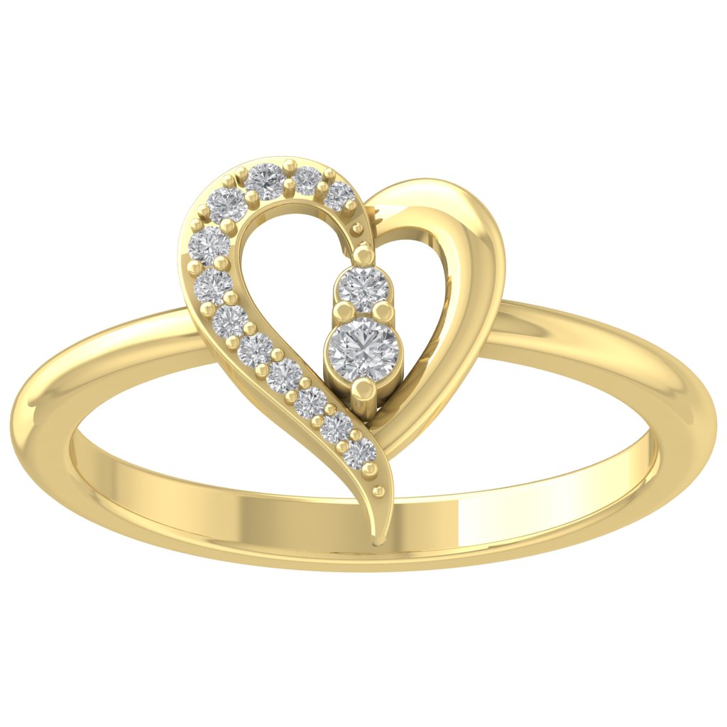 ARAIYA FINE JEWELRY 14K Yellow Gold Lab Grown Diamond Heart Shape Ring ...