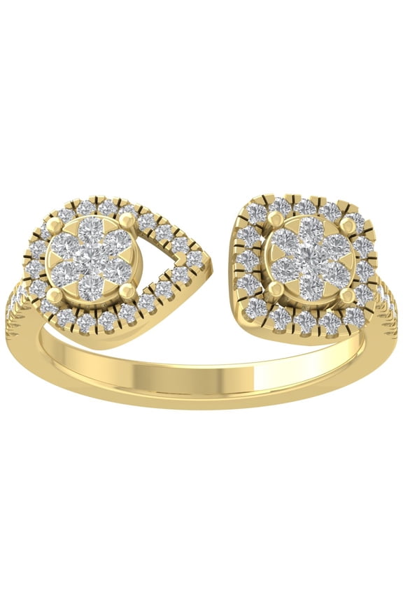 FINE JEWELRY 14K Yellow Gold Lab Grown Diamond Negative Space Band Ring (1/2 cttw, D-F Color, VS Clarity), Size 10