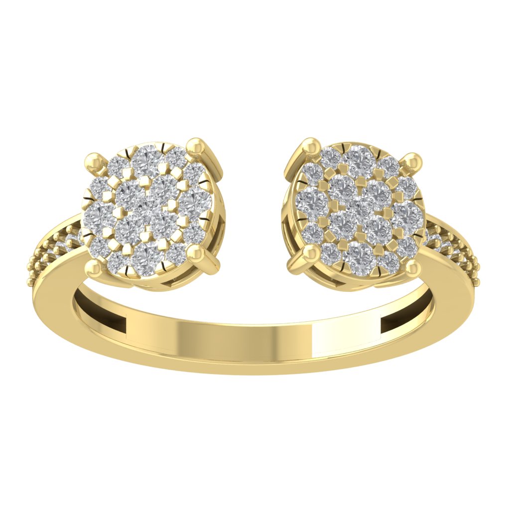 ARAIYA FINE JEWELRY 14K Yellow Gold Lab Grown Diamond Open Band Ring (1 ...