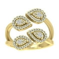 thumbnail image 1 of ARAIYA FINE JEWELRY 14K Yellow Gold Lab Grown Diamond Pear Shaped Band Ring (1/2 cttw, D-F Color, VS Clarity), Size 9.5, 1 of 5