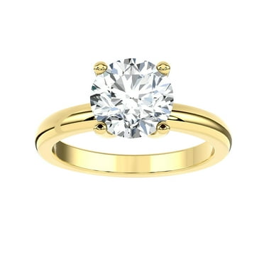 ARAIYA FINE JEWELRY 14K Yellow Gold Lab Grown Diamond Solitaire Engagement Ring (1/2 cttw, E-F Color, VS1 Clarity) Size 7