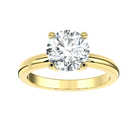 ARAIYA FINE JEWELRY 14K Yellow Gold Lab Grown Diamond Solitaire Engagement Ring (2 cttw, E-F Color, VS1 Clarity) Size 10