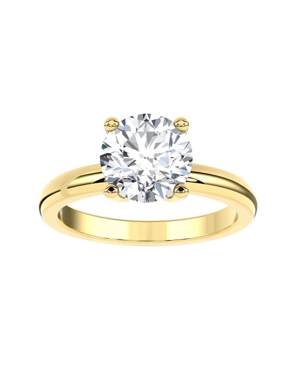 FINE JEWELRY 14K Yellow Gold Lab Grown Diamond Solitaire Engagement Ring (3/4 cttw, E-F Color, VS1 Clarity) Size 5