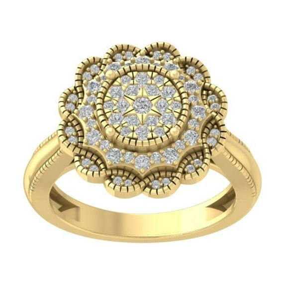 ARAIYA FINE JEWELRY 14K Yellow Gold Lab Grown Diamond Wedding Band Ring (1/2 cttw, D-F Color, VS Clarity) Size 5.5