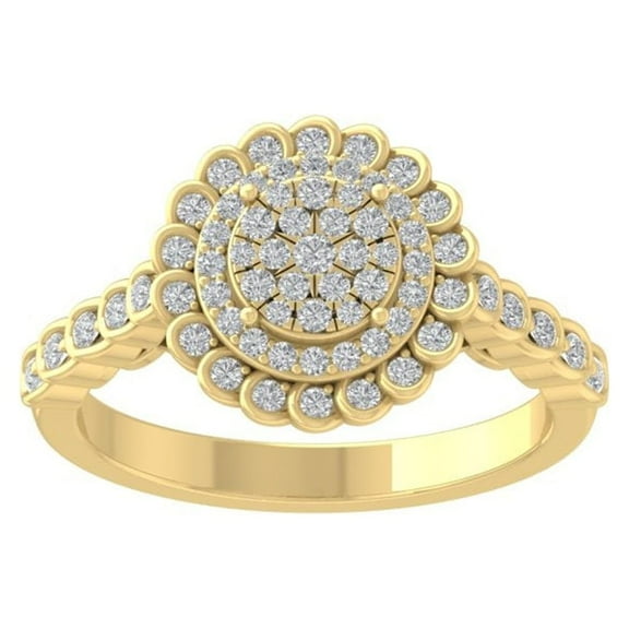 ARAIYA FINE JEWELRY 14K Yellow Gold Lab Grown Diamond Wedding Band Ring (1/2 cttw, D-F Color, VS Clarity) Size 5.5