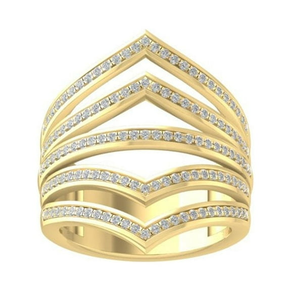 ARAIYA FINE JEWELRY 14K Yellow Gold Lab Grown Diamond Wedding Band Ring (1/2 cttw, D-F Color, VS Clarity) Size 5