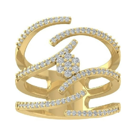 ARAIYA FINE JEWELRY 14K Yellow Gold Lab Grown Diamond Wedding Band Ring (1/2 cttw, D-F Color, VS Clarity) Size 7.5