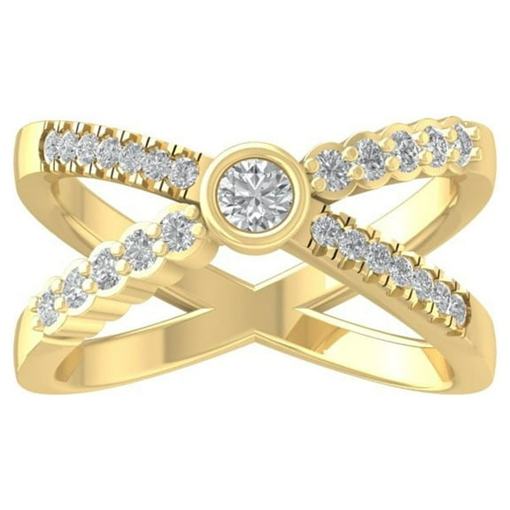 ARAIYA FINE JEWELRY 14K Yellow Gold Lab Grown Diamond Wedding Band Ring (1/2 cttw, D-F Color, VS Clarity) Size 8