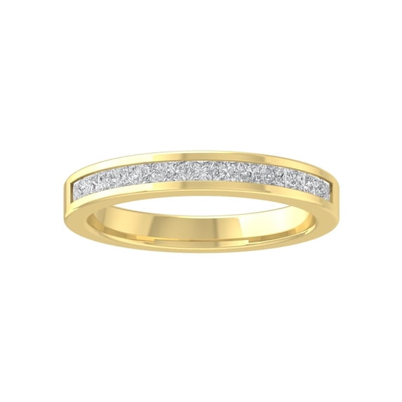 ARAIYA FINE JEWELRY 14K Yellow Gold Lab Grown Diamond Wedding Band Ring (1/2 cttw, D-F Color, VS1 Clarity) Size 9