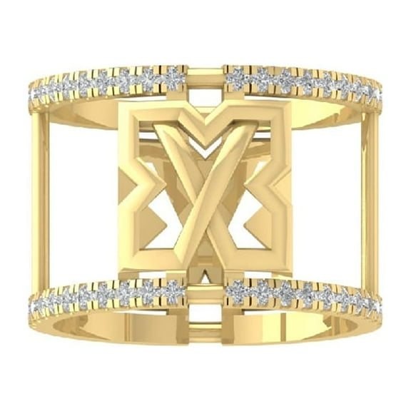 ARAIYA FINE JEWELRY 14K Yellow Gold Lab Grown Diamond Wedding Band Ring (1/3 cttw, D-F Color, VS Clarity) Size 9