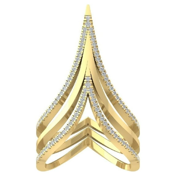 ARAIYA FINE JEWELRY 14K Yellow Gold Lab Grown Diamond Wedding Band Ring (1/4 cttw, D-F Color, VS Clarity) Size 8