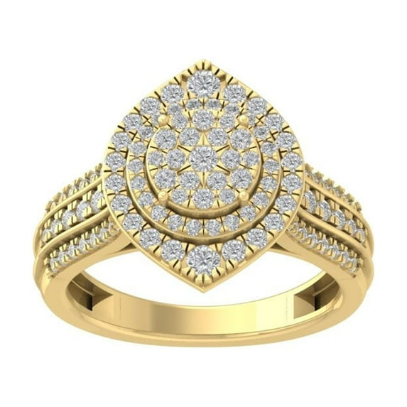 ARAIYA FINE JEWELRY 14K Yellow Gold Lab Grown Diamond Wedding Band Ring (1 cttw, D-F Color, VS Clarity) Size 7.5