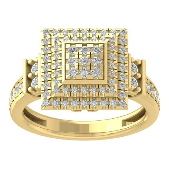 ARAIYA FINE JEWELRY 14K Yellow Gold Lab Grown Diamond Wedding Band Ring (3/4 cttw, D-F Color, VS Clarity) Size 8