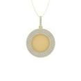thumbnail image 1 of ARAIYA FINE JEWELRY 14K Yellow Gold Lab Grown Diamond circle Pendant with Gold Plated Silver Cable Chain Necklace (2 3/8cttw, D-F Color, VS Clarity) 18", 1 of 1