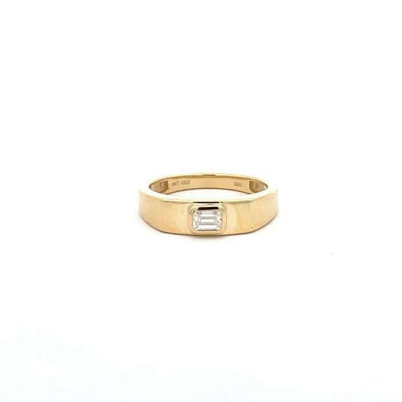 ARAIYA FINE JEWELRY 14K Yellow Gold Lab-Grown Emerald-shape Diamond Solitaire Engagement Ring (1/4 Cttw, D-F Color, VS1 Clarity) Size 6