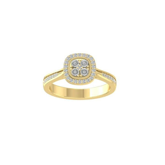 ARAIYA FINE JEWELRY 14K Yellow Gold Miracle Plate Lab Grown Diamond Band Ring (1/5 cttw, VS Clarity, D-F Color) Size 8.5
