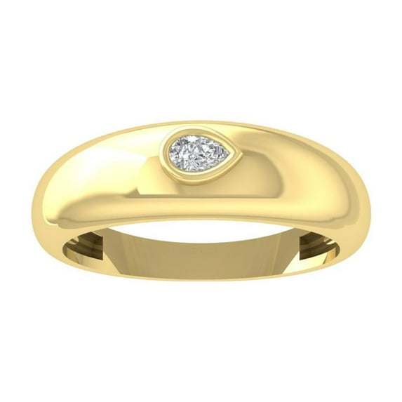 ARAIYA FINE JEWELRY 14K Yellow Gold Pear-shape Diamond Fashion Ring (1/10 cttw, I2-I3 Clarity, I-J Color) Size 8