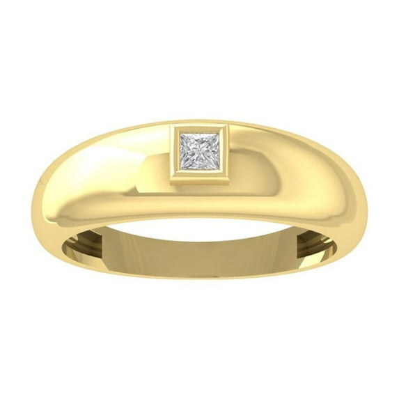 ARAIYA FINE JEWELRY 14K Yellow Gold Princess-shape Lab Grown Diamond Band Ring (1/10 cttw, VS Clarity, D-F Color) Size 7