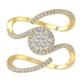 thumbnail image 1 of ARAIYA FINE JEWELRY 14K Yellow Gold Round Cluster Diamond Engagement Ring (1/2 cttw, I2-I3 Clarity, I-J Color) Size 5.5, 1 of 5