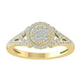thumbnail image 1 of ARAIYA FINE JEWELRY 14K Yellow Gold Round Cluster Diamond Engagement Ring (1/2 cttw, I2-I3 Clarity, I-J Color) Size 7.5, 1 of 5