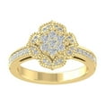 thumbnail image 1 of ARAIYA FINE JEWELRY 14K Yellow Gold Round Cluster Diamond Engagement Ring (1/2 cttw, I2-I3 Clarity, I-J Color) Size 7, 1 of 5