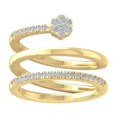 thumbnail image 1 of ARAIYA FINE JEWELRY 14K Yellow Gold Round Cluster Diamond Engagement Ring (1/3 cttw, I2-I3 Clarity, I-J Color) Size 5.5, 1 of 5