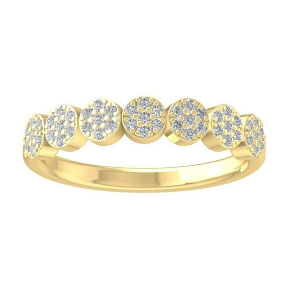 ARAIYA FINE JEWELRY 14K Yellow Gold Round Cluster Diamond Engagement Ring (1/4 cttw, I2-I3 Clarity, I-J Color) Size 5.5