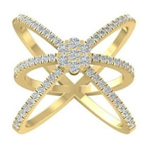 ARAIYA FINE JEWELRY 14K Yellow Gold Round Cluster Diamond Engagement Ring (3/4 cttw, I2-I3 Clarity, I-J Color) Size 5