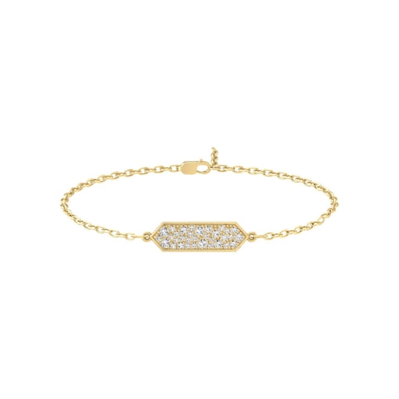 ARAIYA FINE JEWELRY 14K Yellow Gold Round Cluster Lab Grown Diamond Bracelet (1 cttw, VS1 Clarity, I-J Color) 7"