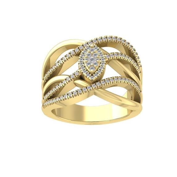 ARAIYA FINE JEWELRY 14K Yellow Gold Round Cluster Lab Grown Diamond Engagement Ring (1/2 cttw, VS Clarity, D-F Color) Size 8.5