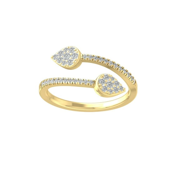 ARAIYA FINE JEWELRY 14K Yellow Gold Round Cluster Lab Grown Diamond Engagement Ring (1/4 cttw, VS Clarity, D-F Color) Size 6