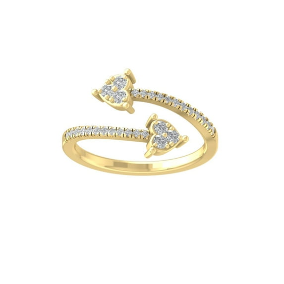 ARAIYA FINE JEWELRY 14K Yellow Gold Round Cluster Lab Grown Diamond Engagement Ring (1/4 cttw, VS Clarity, D-F Color) Size 7.5