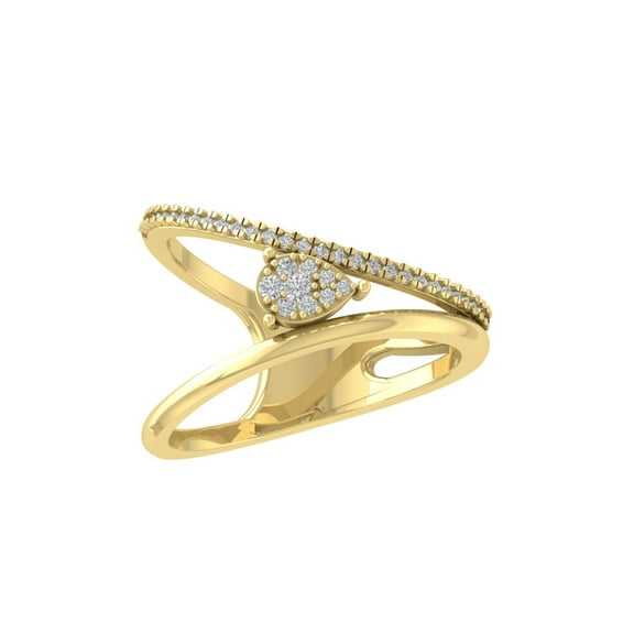 ARAIYA FINE JEWELRY 14K Yellow Gold Round Cluster Lab Grown Diamond Engagement Ring (1/5 cttw, VS Clarity, D-F Color) Size 5