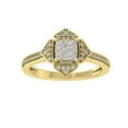 thumbnail image 1 of ARAIYA FINE JEWELRY 14K Yellow Gold Round Cluster Lab Grown Diamond Engagement Ring (3/8 cttw, VS Clarity, D-F Color) Size 5.5, 1 of 4