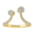 thumbnail image 1 of ARAIYA FINE JEWELRY 14K Yellow Gold Round Cluster Lab Grown Diamond Engagement Ring (3/8 cttw, VS Clarity, D-F Color) Size 5, 1 of 4