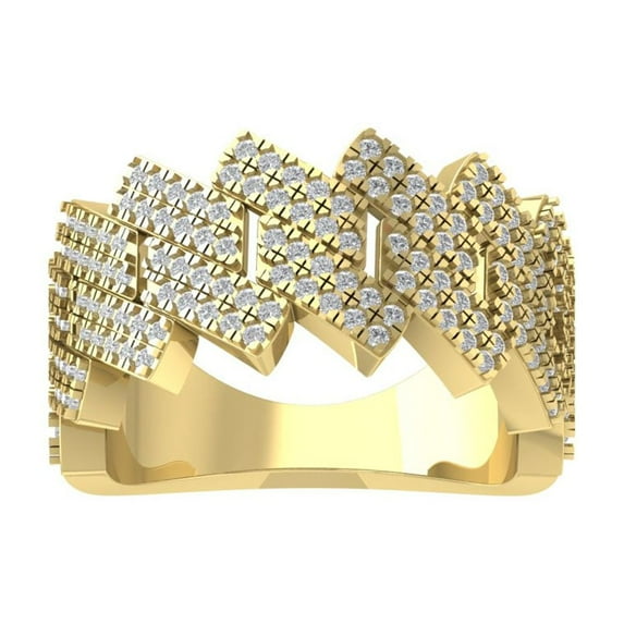 ARAIYA FINE JEWELRY 14K Yellow Gold Round-shape Diamond Anniversary Ring (1 1/4 cttw, I2-I3 Clarity, I-J Color) Size 9