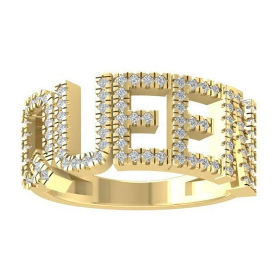 ARAIYA FINE JEWELRY 14K Yellow Gold Round Diamond Band Ring (3/8 cttw, I2-I3 Clarity, I-J Color) Size 5.5