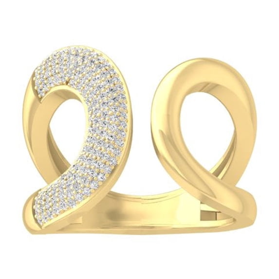 ARAIYA FINE JEWELRY 14K Yellow Gold Round Diamond Fashion Band Ring (1/3 cttw, I2-I3 Clarity, I-J Color) Size 8