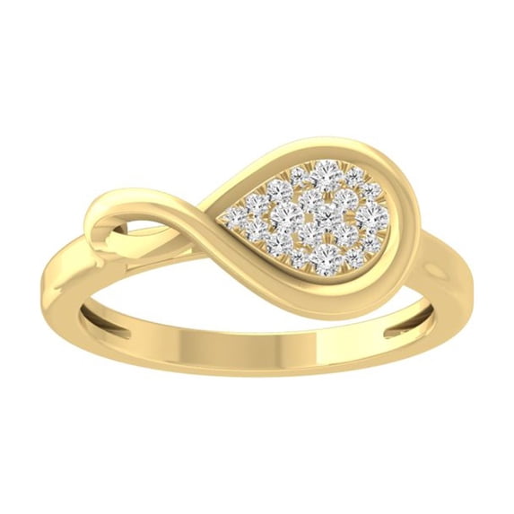 ARAIYA FINE JEWELRY 14K Yellow Gold Round Diamond Fashion Band Ring (1/6 cttw, I2-I3 Clarity, I-J Color) Size 8