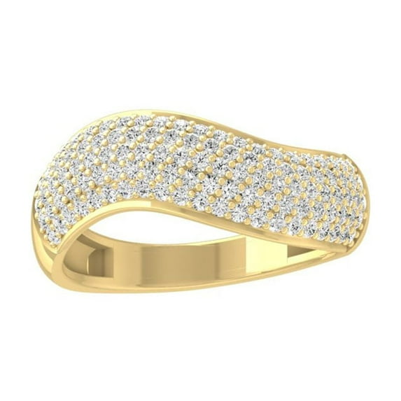 ARAIYA FINE JEWELRY 14K Yellow Gold Round Diamond Fashion Band Ring (5/8 cttw, I2-I3 Clarity, I-J Color) Size 6