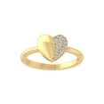 thumbnail image 1 of ARAIYA FINE JEWELRY 14K Yellow Gold Round Diamond Heart Ring (1/10 cttw, I-J Color, I2-I3 Clarity), Size 8.5, 1 of 5