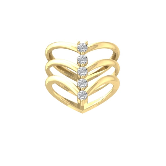 ARAIYA FINE JEWELRY 14K Yellow Gold Round Lab Grown Diamond Band Ring (1/2 cttw, VS Clarity, D-F Color) Size 10