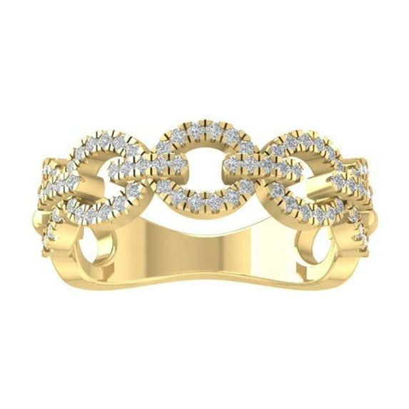 ARAIYA FINE JEWELRY 14K Yellow Gold Round Lab Grown Diamond Band Ring (1/3 cttw, VS Clarity, D-F Color) Size 5
