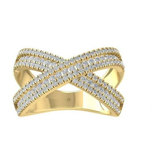 ARAIYA FINE JEWELRY 14K Yellow Gold Round Lab Grown Diamond Band Ring (1 cttw, VS Clarity, D-F Color) Size 8.5